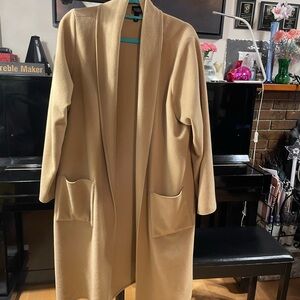 Eileen Fisher Light Brown Open Front Coat